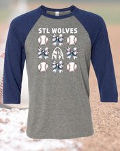 Load image into Gallery viewer, STL Wolves Baseball Bow Apparel
