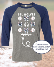 Load image into Gallery viewer, STL Wolves Bows Custom Apparel
