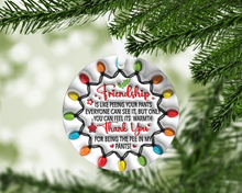 Load image into Gallery viewer, Friendship is Like Peeing Your Pants Funny Ornament