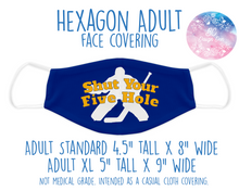 Load image into Gallery viewer, Face Covering Hockey Five Hole Blue Yellow