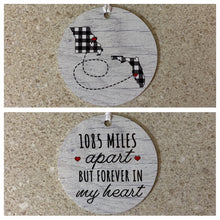 Load image into Gallery viewer, Personalized Miles Apart States Ornament