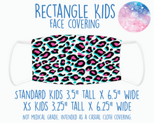 Load image into Gallery viewer, Face Covering Leopard Print Teal Pink
