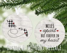 Load image into Gallery viewer, Personalized Miles Apart States Ornament