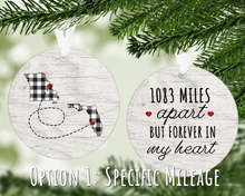 Load image into Gallery viewer, Personalized Miles Apart States Ornament