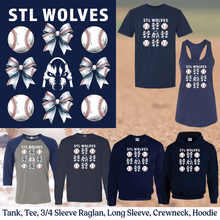 Load image into Gallery viewer, STL Wolves Baseball Bow Apparel
