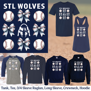 STL Wolves Baseball Bow Apparel