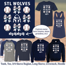 Load image into Gallery viewer, STL Wolves Bows Custom Apparel
