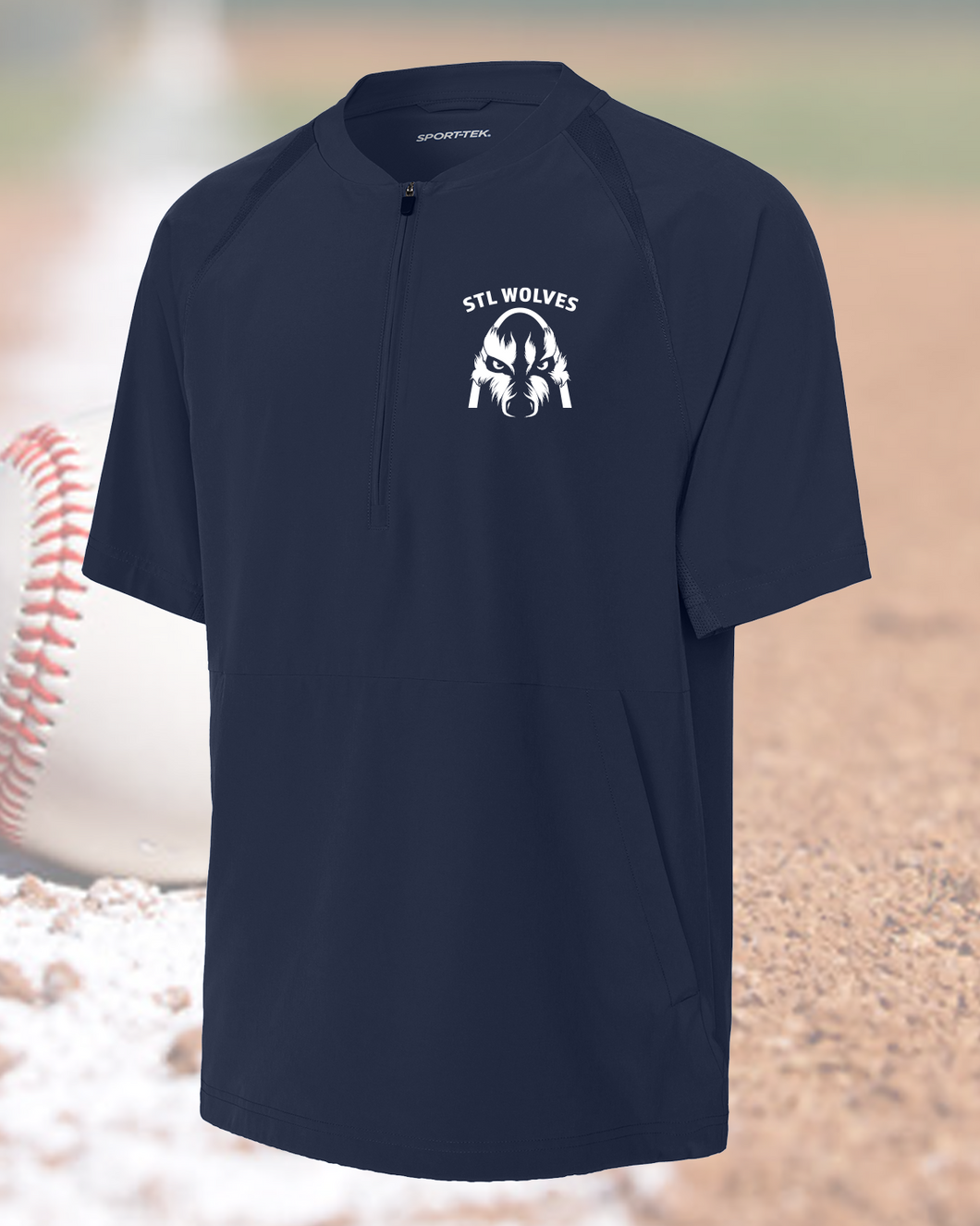 STL Wolves Baseball - Short Sleeve Half Zip Cage Jacket