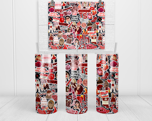 Pop Singer Sticker Collage 20oz Skinny Tumbler