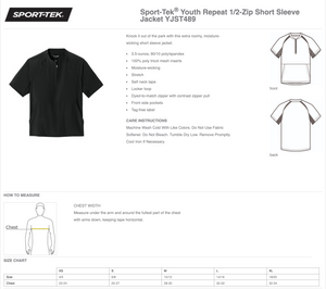 STL Wolves Baseball - Short Sleeve Half Zip Cage Jacket
