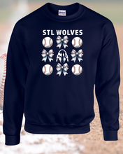 Load image into Gallery viewer, STL Wolves Baseball Bow Apparel
