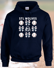 Load image into Gallery viewer, STL Wolves Baseball Bow Apparel
