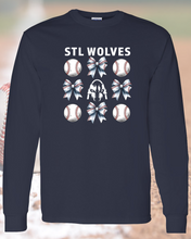 Load image into Gallery viewer, STL Wolves Baseball Bow Apparel
