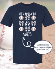 Load image into Gallery viewer, STL Wolves Bows Custom Apparel
