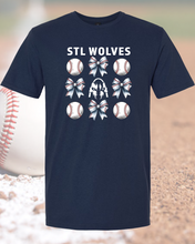 Load image into Gallery viewer, STL Wolves Baseball Bow Apparel

