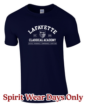 Load image into Gallery viewer, Lafayette Classical Academy Arched Design T-Shirt - Gildan Softstyle Brand
