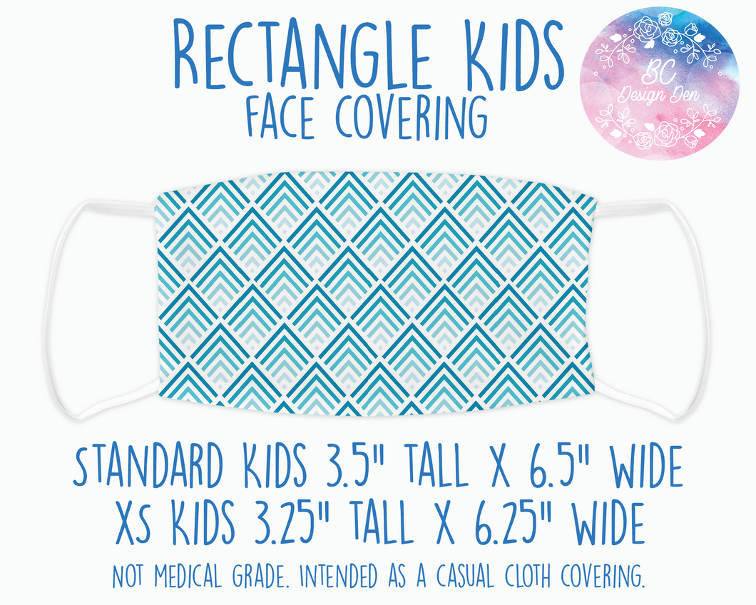 Face Covering Chevron Blue Shades