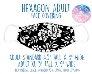Face Covering Floral B&W