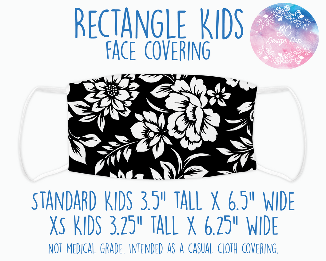 Face Covering Floral B&W