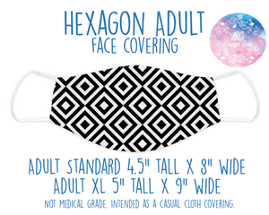 Face Covering Geometric B&W