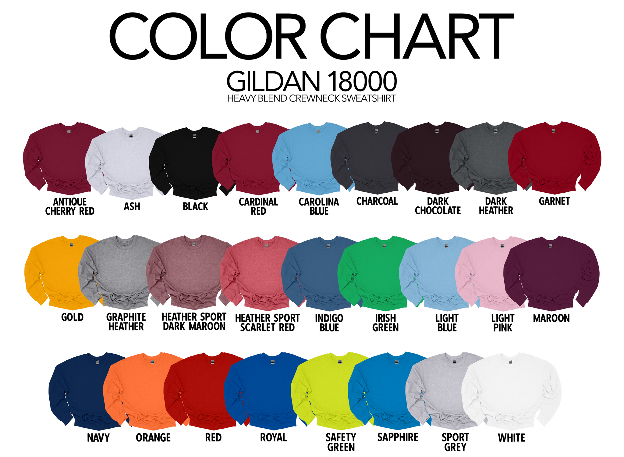 Gildan sweatshirt colors deals
