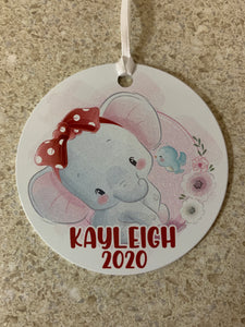 Cute Elephant Personalized Ornament