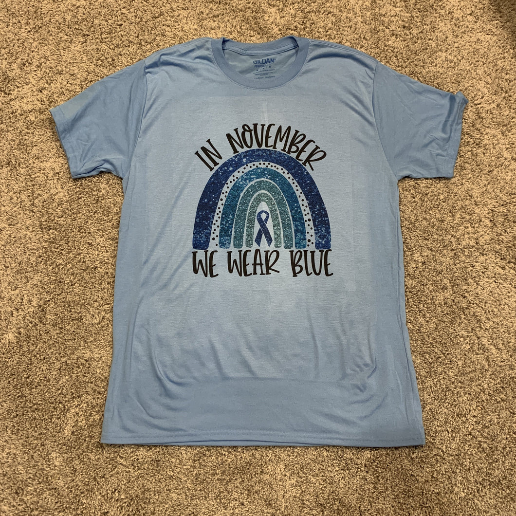 In November We Wear Blue Rainbow Diabetes Awareness Unisex T-shirt