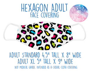 Face Covering Leopard Print White Rainbow