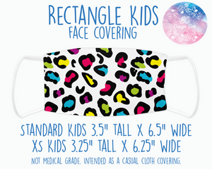 Face Covering Leopard Print White Rainbow