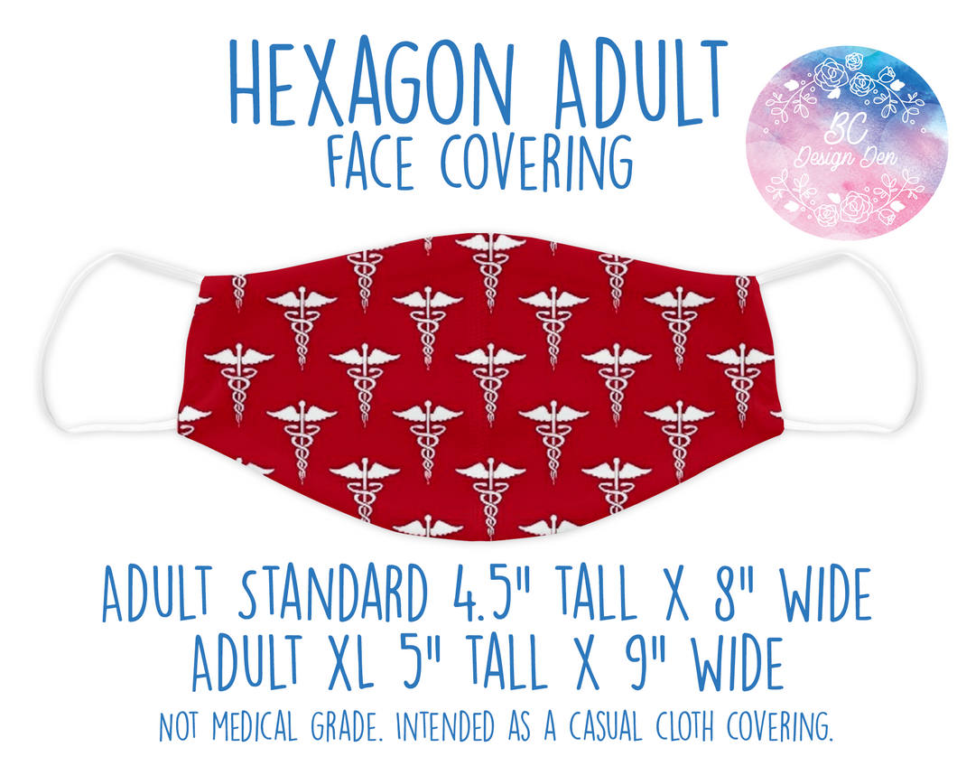 Face Covering Red Medical Pattern