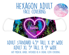Load image into Gallery viewer, Face Covering Splatter Hello Heart
