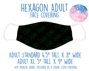 Face Covering T Rex Pattern