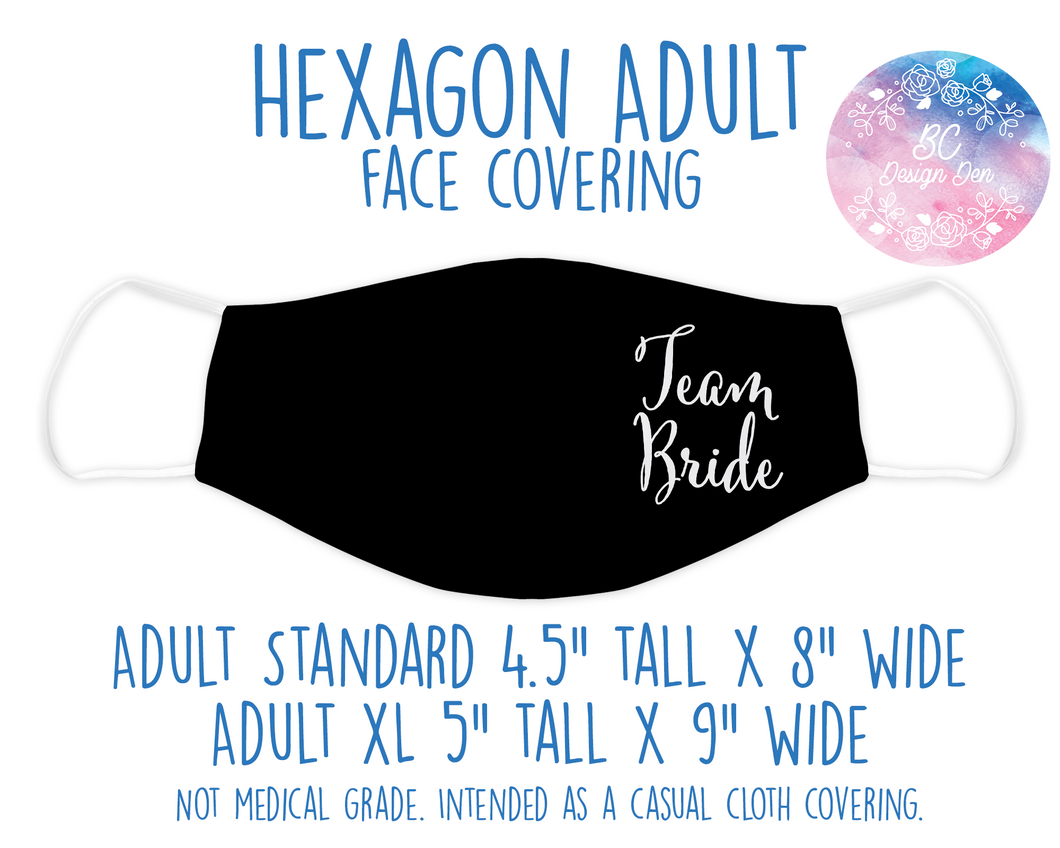 Face Covering Team Bride Cursive